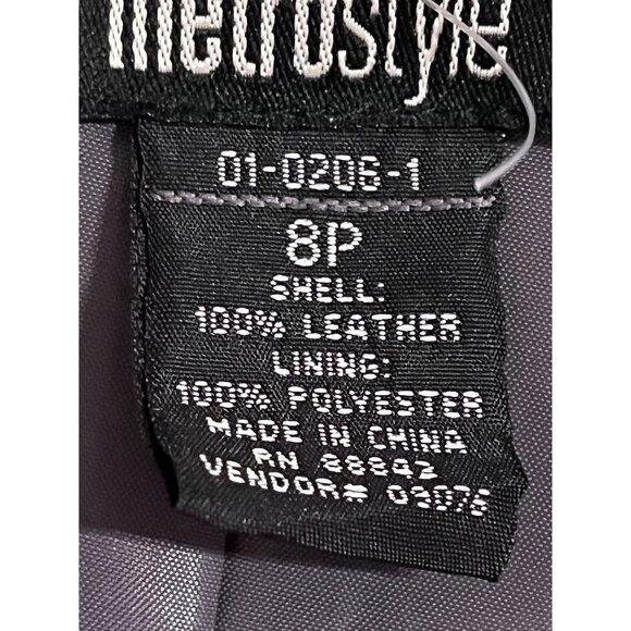 Vintage Leather Jacket Gray 8P Neutral Blazer Tailored Classic Chic Western 80s - Picture 2 of 14